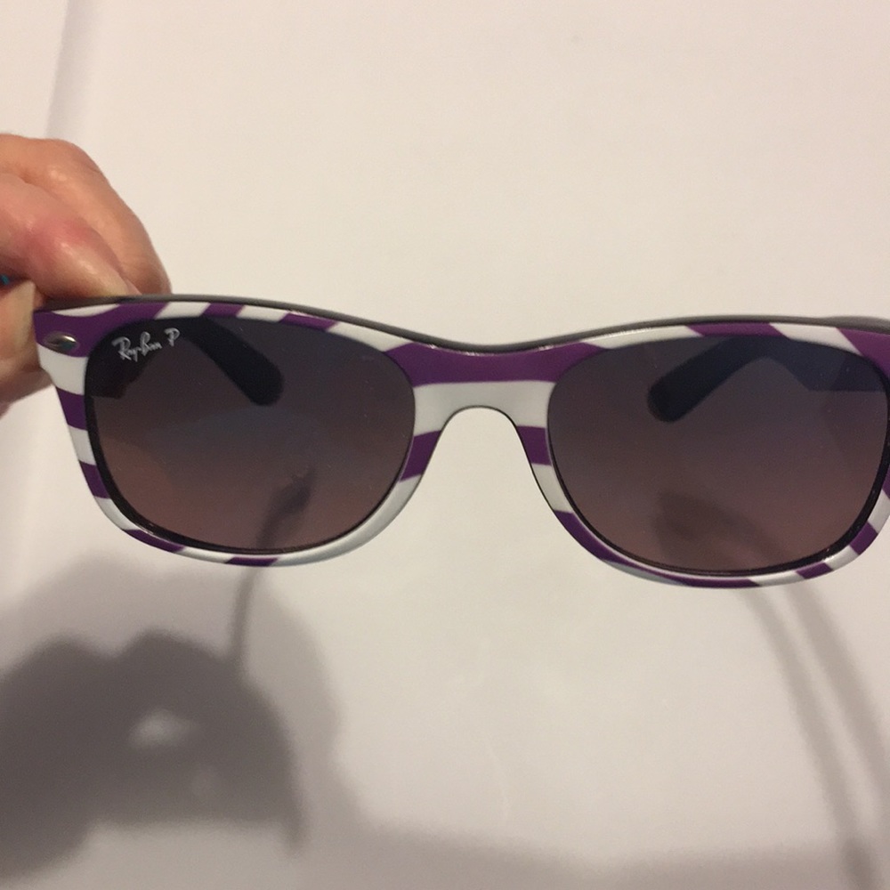 Purple and White Striped RayBans